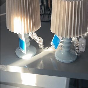 Elegant Beige and Blue Table Lamps
